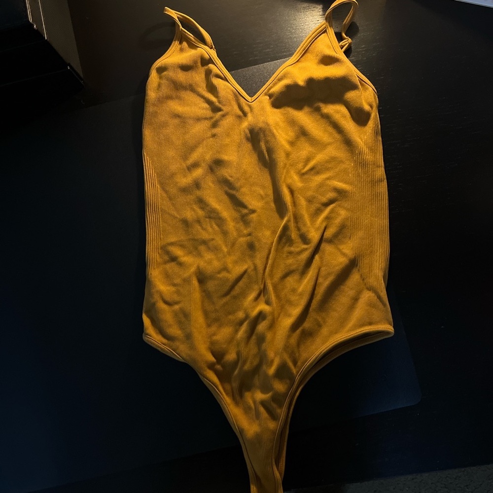 Forever 21 mustard yellow bodysuit